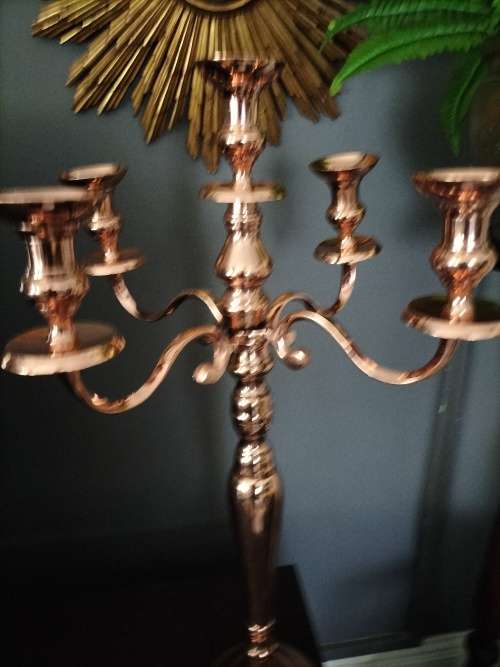 Large Copper Tone  4 Arm Candelabra