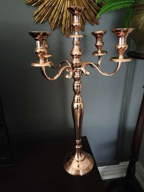 Large Copper Tone  4 Arm Candelabra