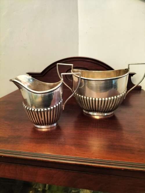 EPNS Silver Sugar Bowl & Creamer