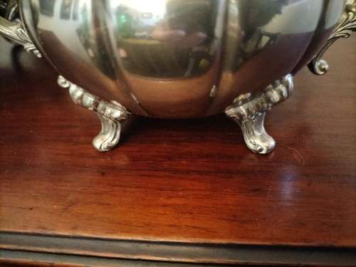 Antique Melon Motif Silver Plated Tea Set