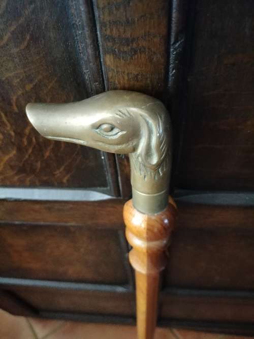 Brass Dog Head Walking Stick