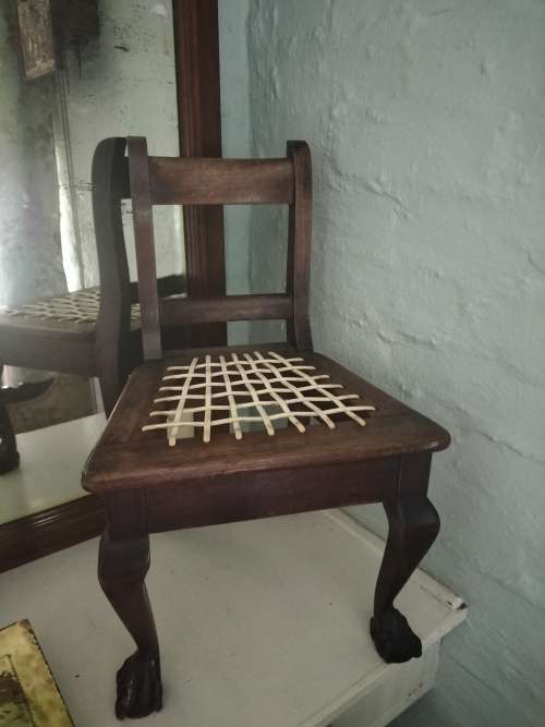 Stinkwood Child`s Riempie Chair