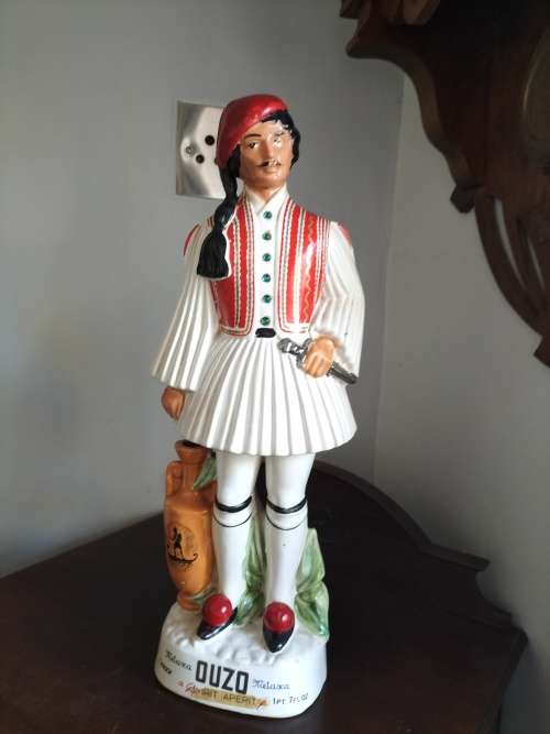 Vintage Ouzo Greek Soldier Decanter