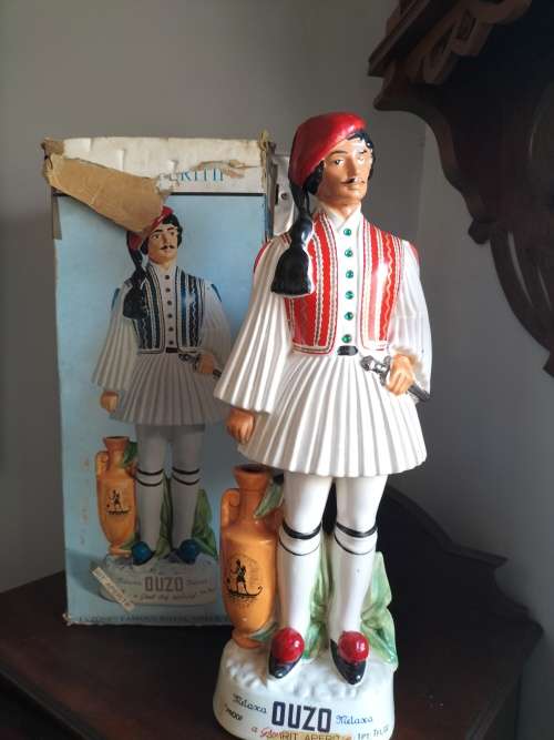 Vintage Ouzo Greek Soldier Decanter