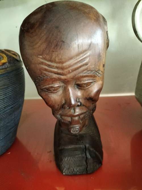 Wooden African Bust