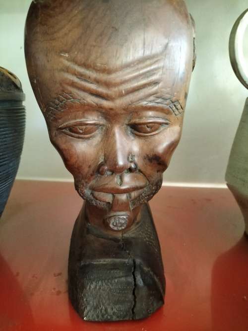 Wooden African Bust