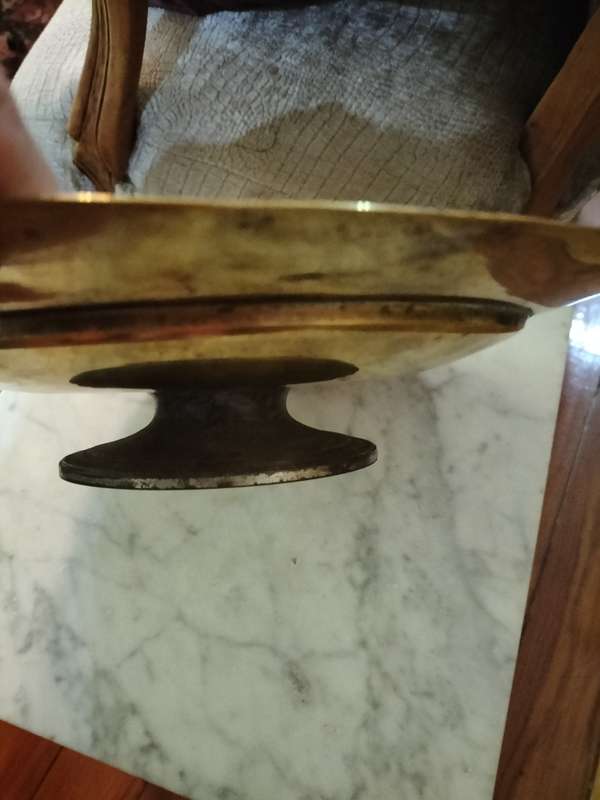 Tazza Antique Brass & Bronze Tazza With Cherub/ Angel Decoration