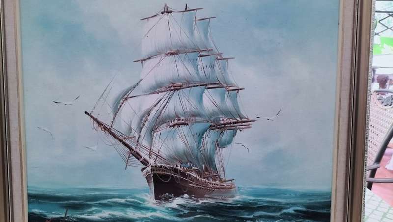 Original Rupert Hydan Clipper Ship Framed Painting
