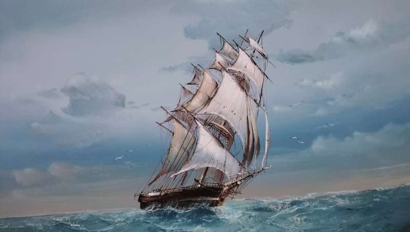 Original Brian Pak  Clipper Ship Painting
