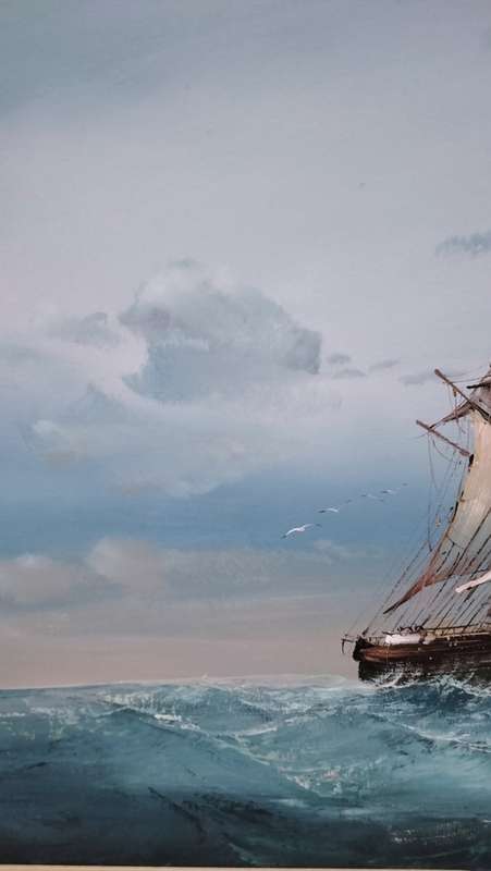 Original Brian Pak  Clipper Ship Painting