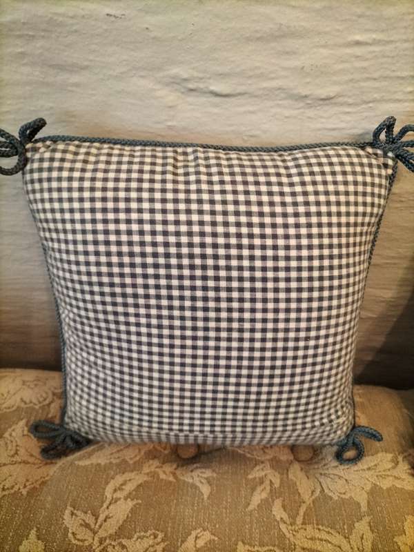 Beautiful Tapestry & Gingham Cushion