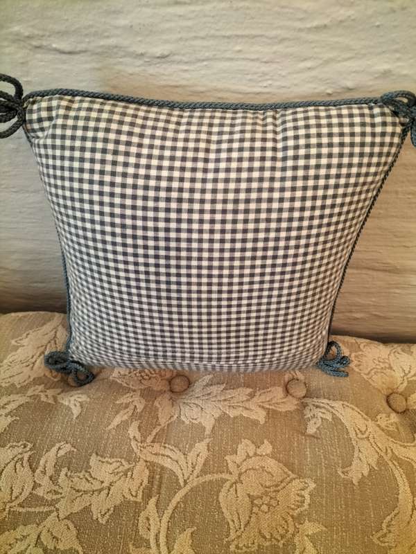 Beautiful Tapestry & Gingham Cushion