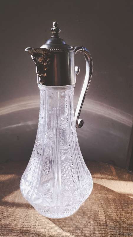 Bacchus Sprout Cut Glass Claret Jug