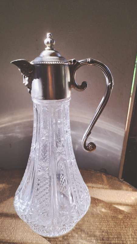 Bacchus Sprout Cut Glass Claret Jug