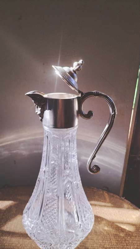 Bacchus Sprout Cut Glass Claret Jug