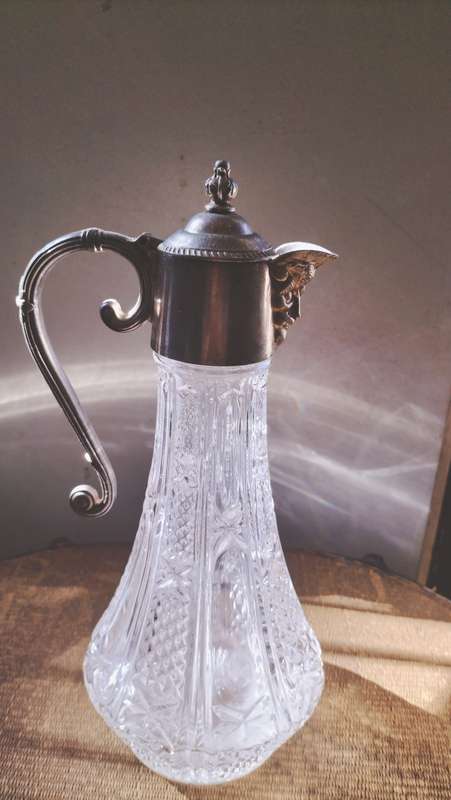 Bacchus Sprout Cut Glass Claret Jug