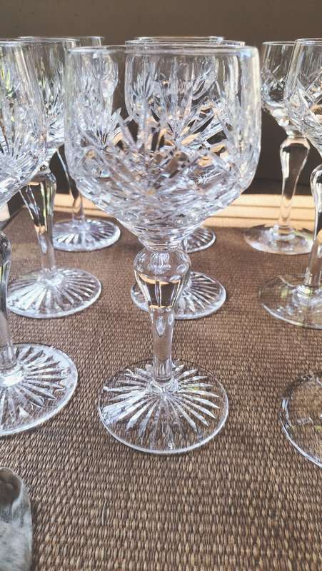 Set of 9 Stuart Crystal Wine Glasses