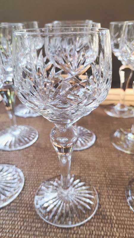 Set of 9 Stuart Crystal Wine Glasses