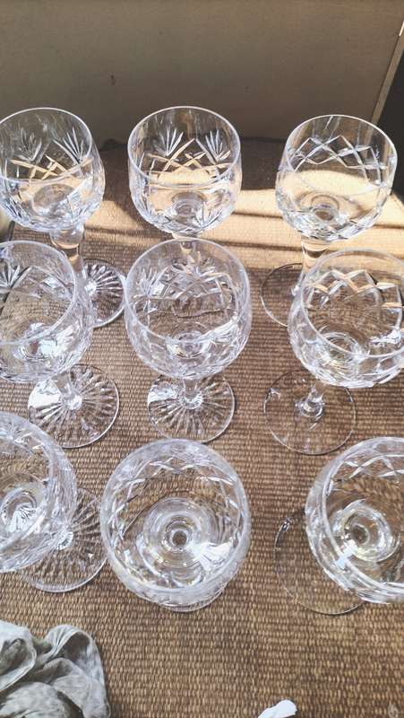 Set of 9 Stuart Crystal Wine Glasses