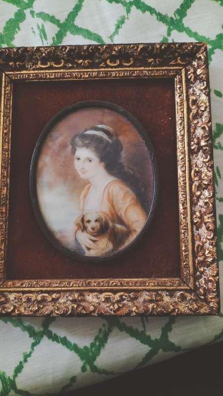 Framed Cameo Portrait Painting