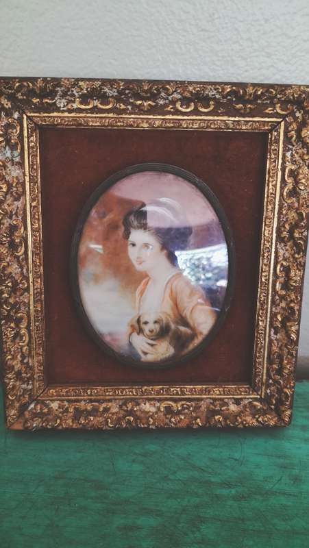 Framed Cameo Portrait Painting