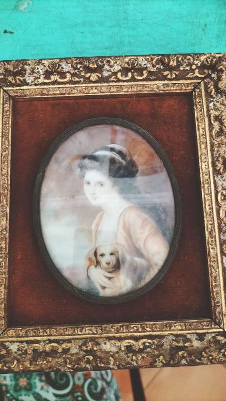 Framed Cameo Portrait Painting