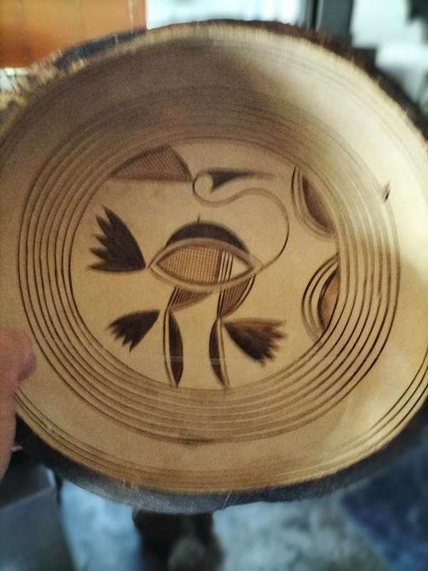 Pair of African Carved Wooden  Hanging Bowls
