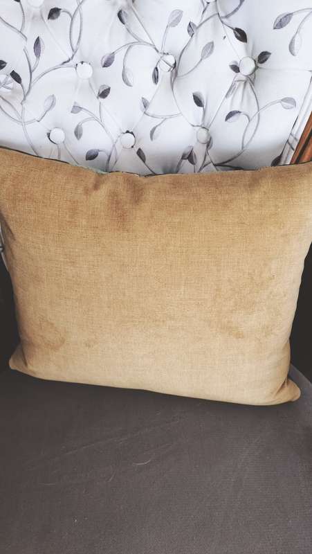 William Morris Fabric Cushion with Mustard Velvet Backing