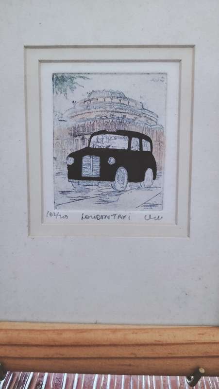 Pair of Dorothy Lloyd Griffin`s Etchings - Big Ben & London Taxi`