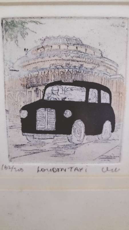 Pair of Dorothy Lloyd Griffin`s Etchings - Big Ben & London Taxi`