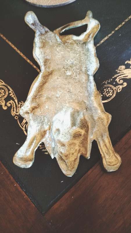 Antique Victorian Lion Skin Pin Tray in Bronze/ Brass