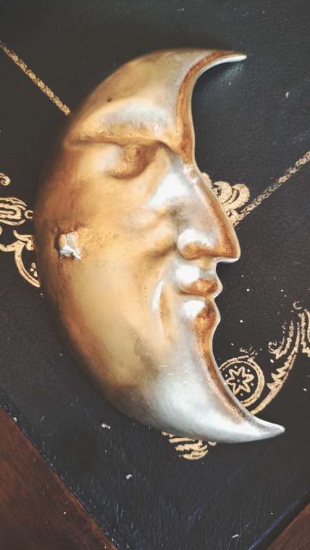 Vintage Solid Brass 1)2 Moon Pin Tray