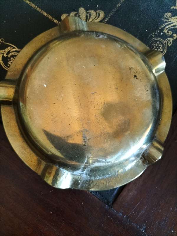Vintage Brass Ashtray Dutch Relief