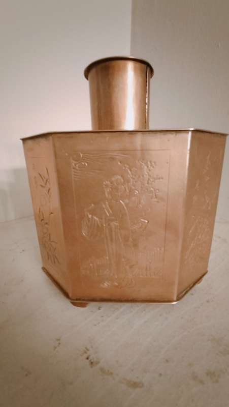 Chinese Brass Tea Caddy
