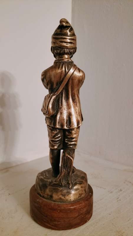 IHermann Gladenbeck (GermanC1926) Young Boy Playing A Bugle, Bronze