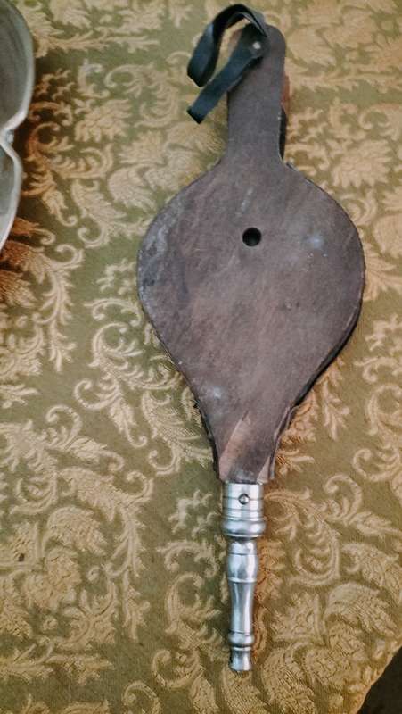 Vintage Brass Repoussé Fire Bellows