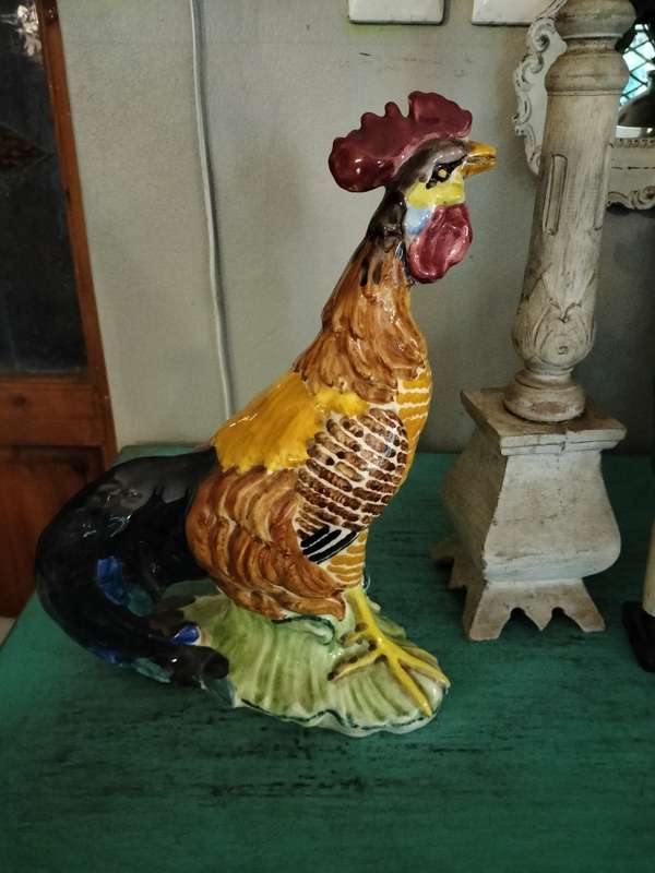 Large Porcelain Rooster Figurine Made in Spain