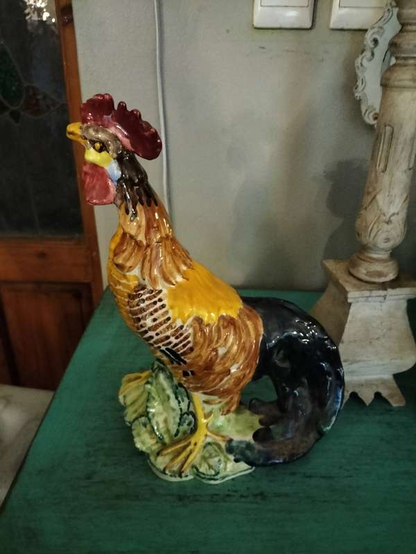 Large Porcelain Rooster Figurine Made in Spain