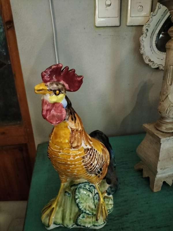 Large Porcelain Rooster Figurine Made in Spain