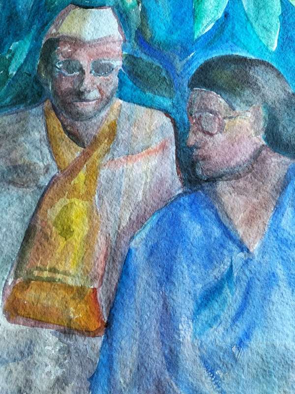 Painting by A Gunning  of A Man & Woman