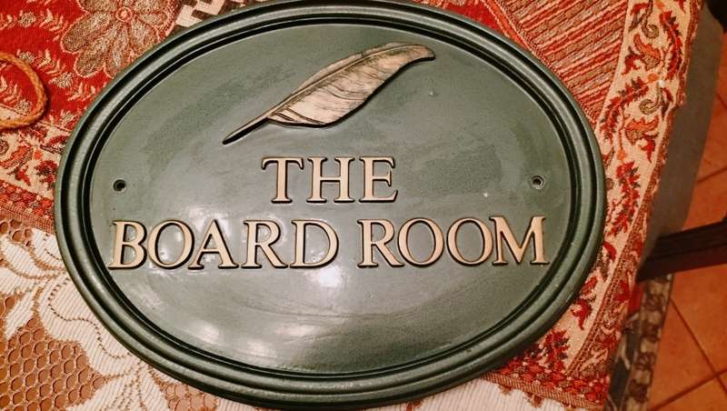 Oval Board Room Sign