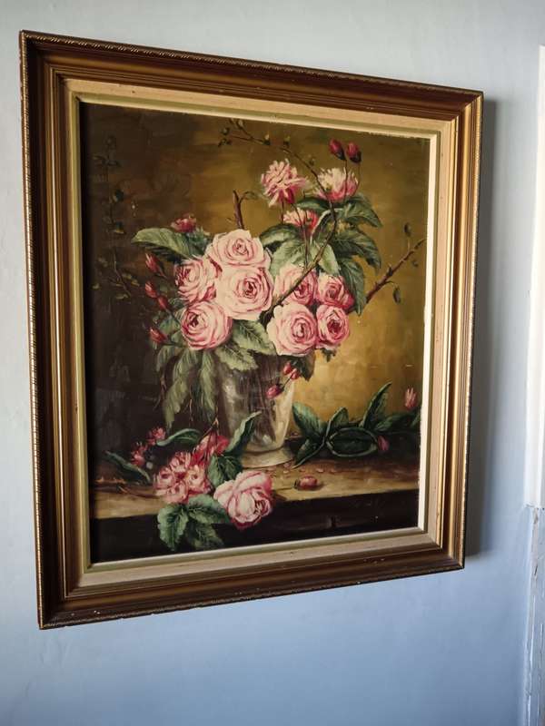 Framed Rose Painting