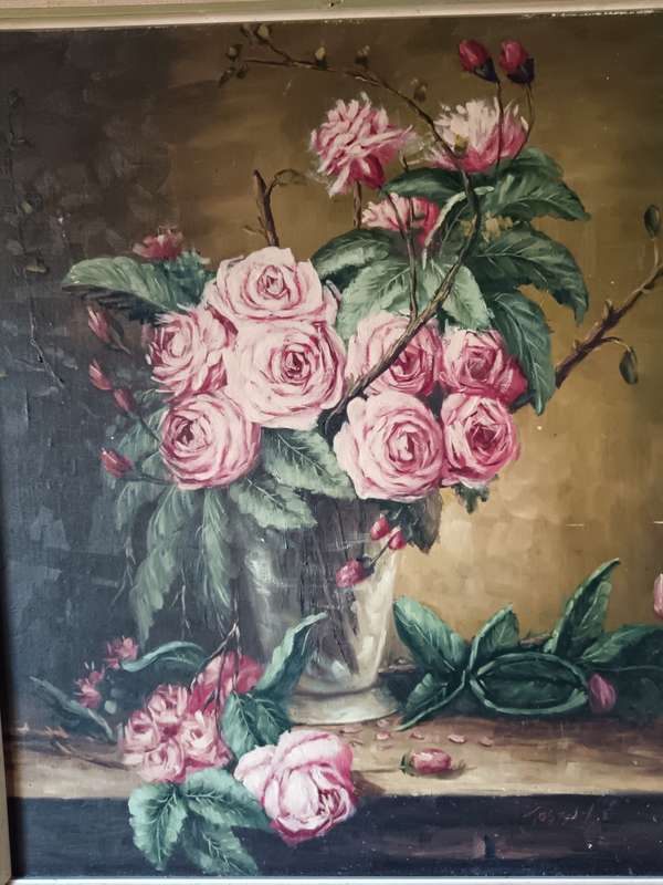 Framed Rose Painting