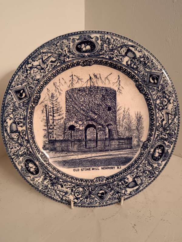 Empire Works Stone on Trent - Old Stone mill newport Rhode Island C 1800 Display Plate