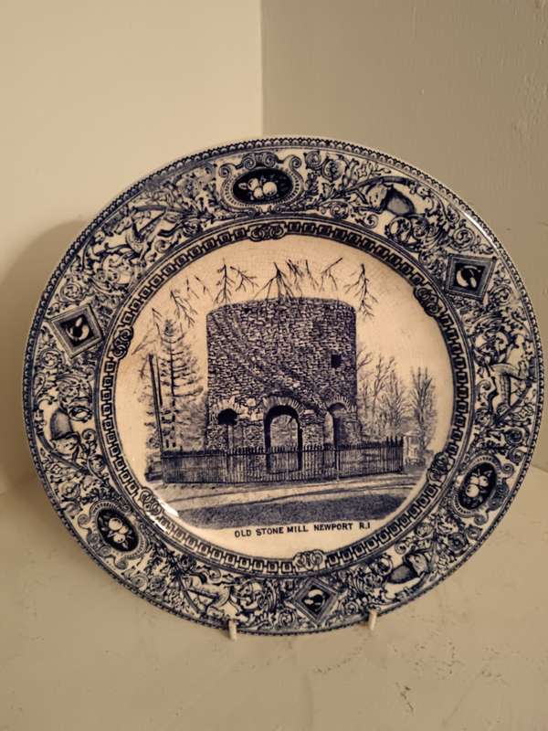 Empire Works Stone on Trent - Old Stone mill newport Rhode Island C 1800 Display Plate