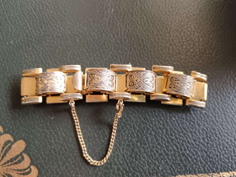 Vintage Bracelet hand Work Gold Plate Made in Spain Toledo