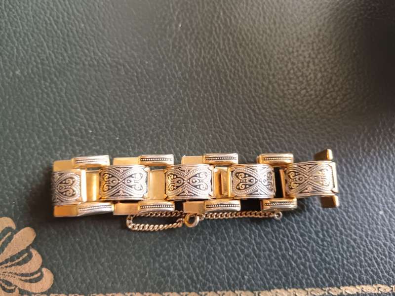 Vintage Bracelet hand Work Gold Plate Made in Spain Toledo
