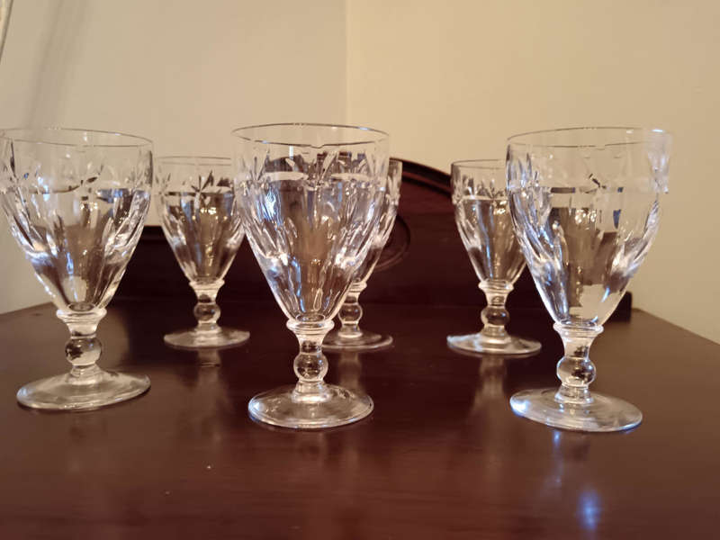 Vintage Webb Corbett Sherry Glasses Set of 6