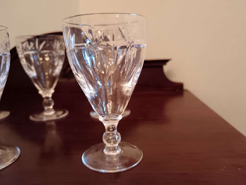 Vintage Webb Corbett Sherry Glasses Set of 6