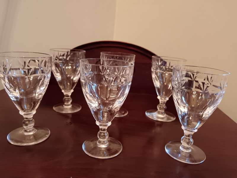 Vintage Webb Corbett Sherry Glasses Set of 6